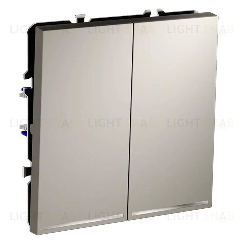 Выключатель двухклавишный с подсветкой Voltum S70 VLS020203 (кашемир) VLS020203