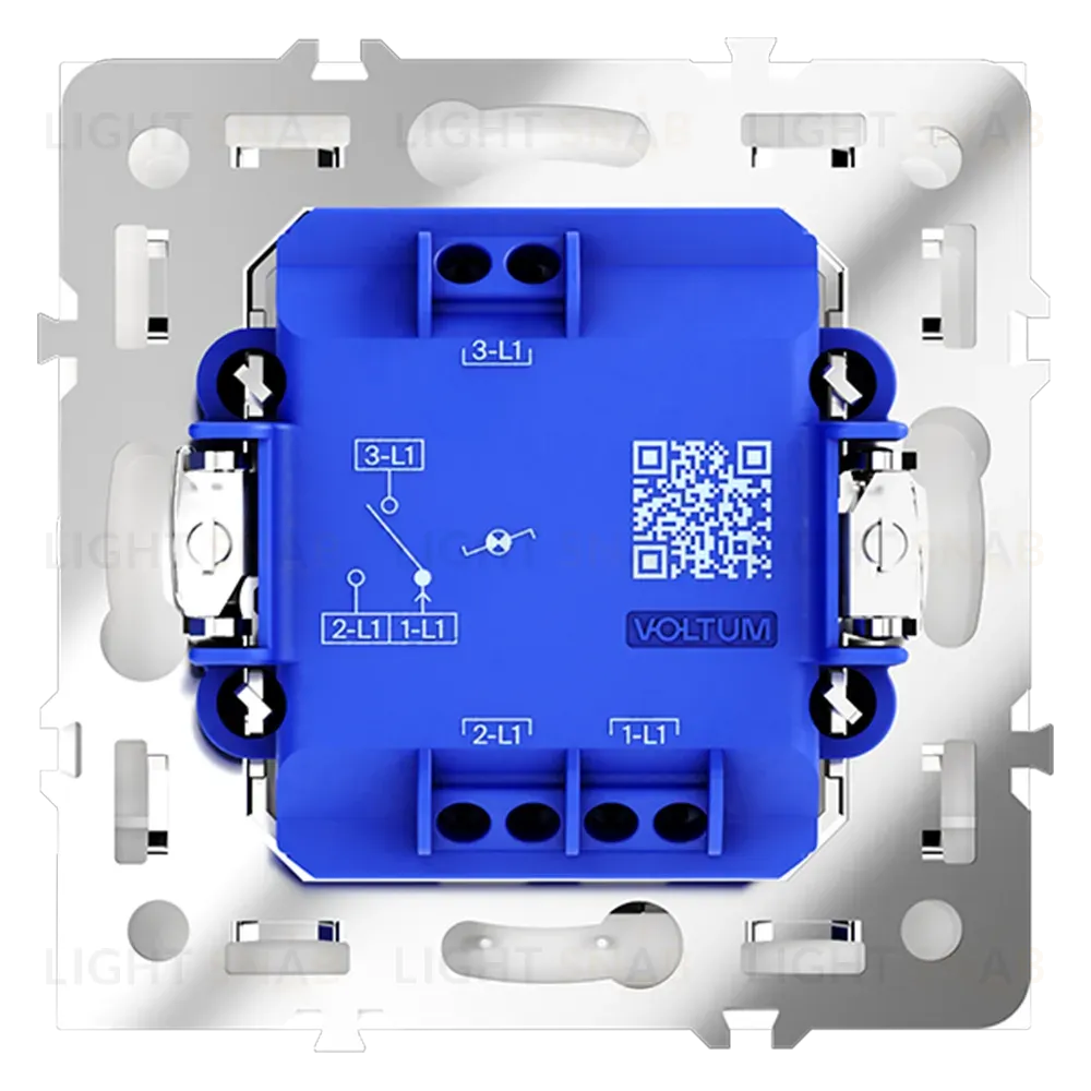 Переключатель 1-клавишный проходной с подсветкой Voltum S70 VLS010401 (белый глянцевый) VLS010401
