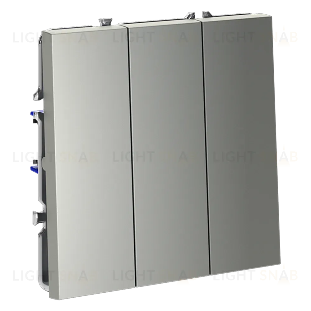 Выключатель трехклавишный Voltum S70 VLS030105 (сталь) VLS030105