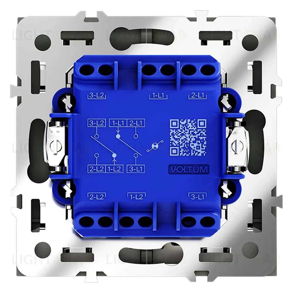 Проходной переключатель двухклавишный с подсветкой Voltum S70 VLS020408 (черный матовый) VLS020408
