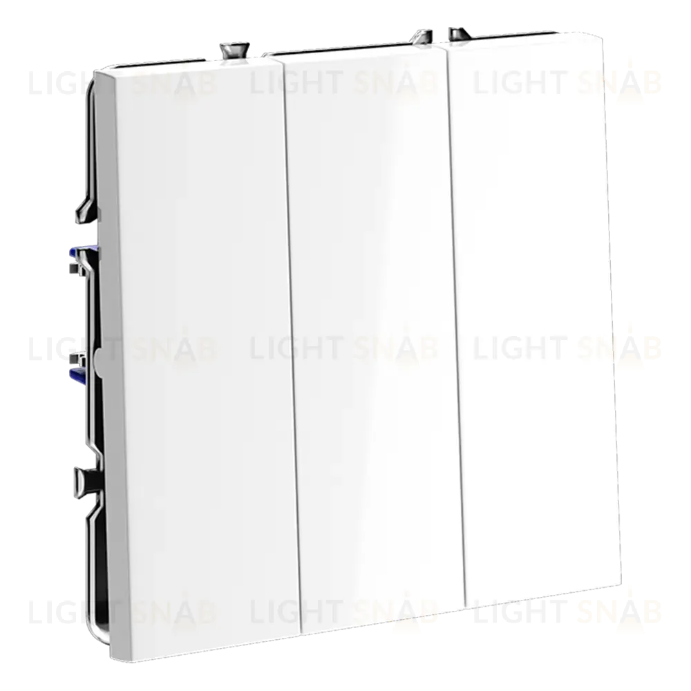 Выключатель трехклавишный Voltum S70 VLS030101 (белый глянцевый) VLS030101