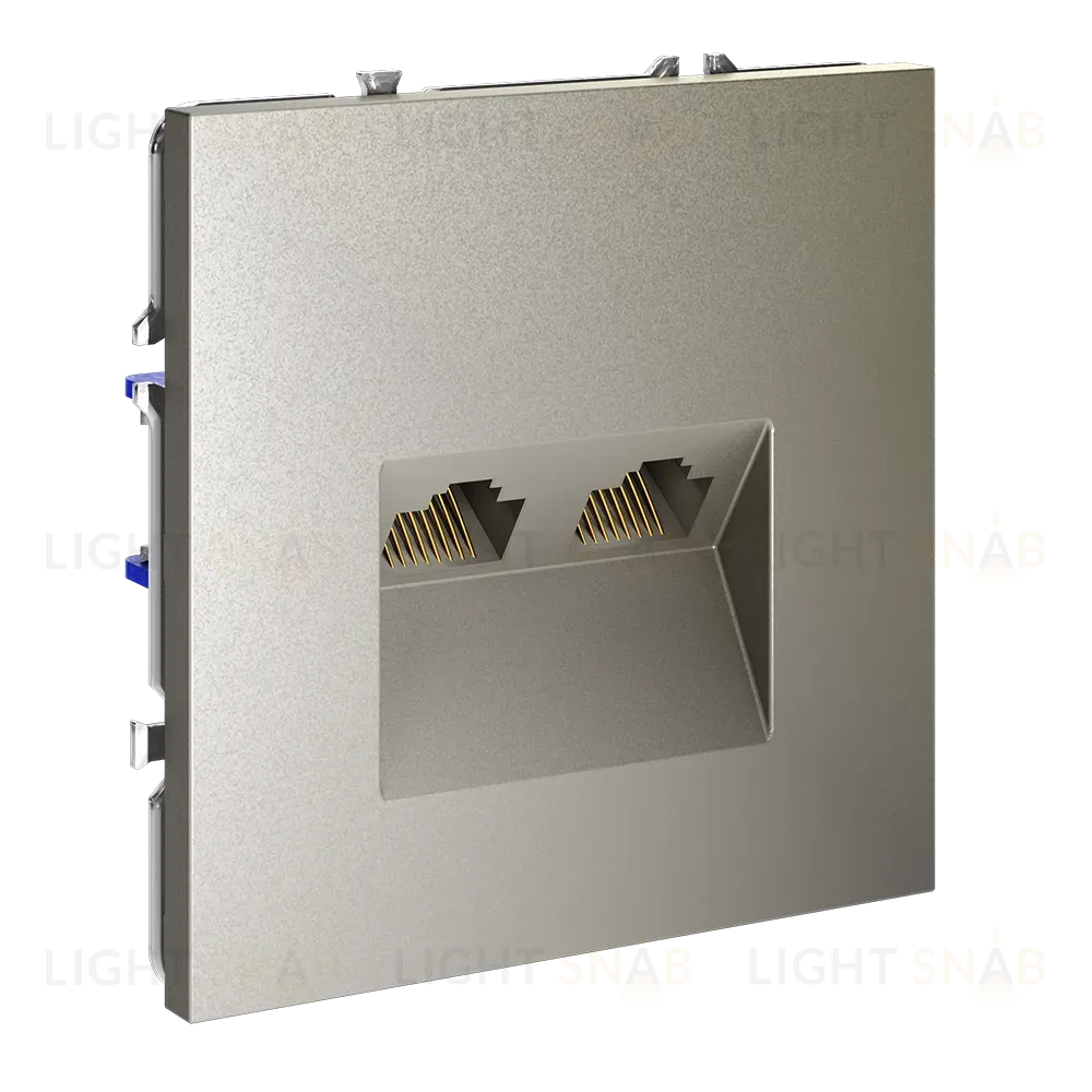 Розетка компьютерная двойная Voltum S70 VLS060204 (шелк) VLS060204