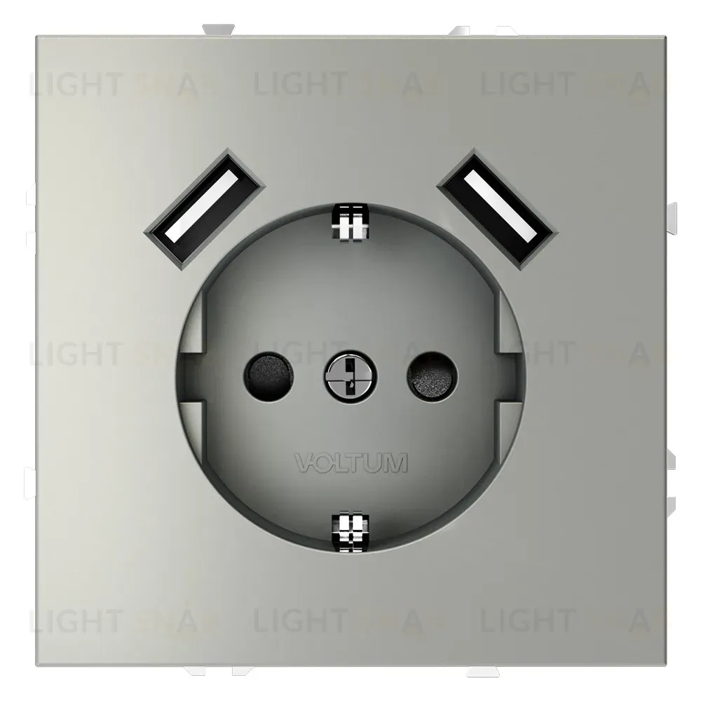 Розетка с USB, А+А Voltum S70 VLS040405 (сталь) VLS040405