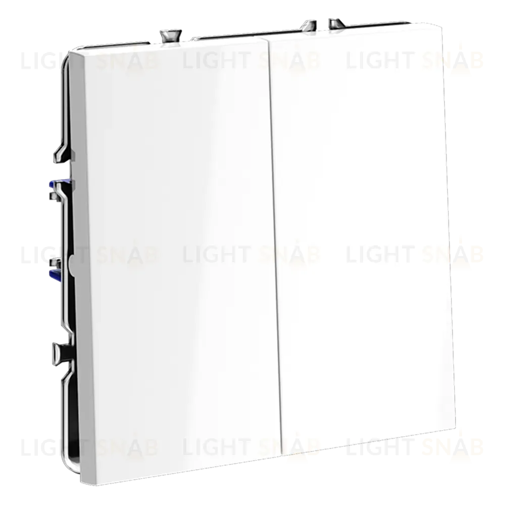 Выключатель двухклавишный Voltum S70 VLS020101 (белый глянцевый) VLS020101