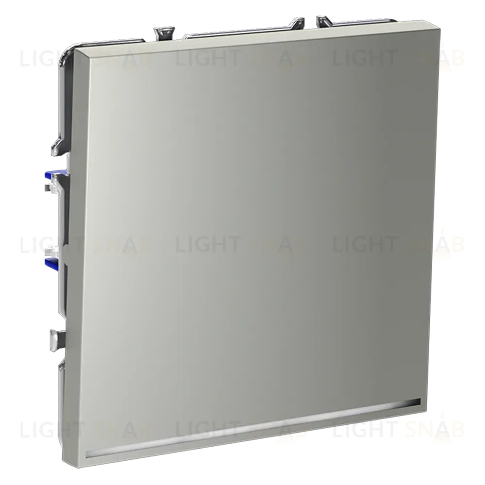 Проходной переключатель одноклавишный с подсветкой Voltum S70 VLS010405 (сталь) VLS010405