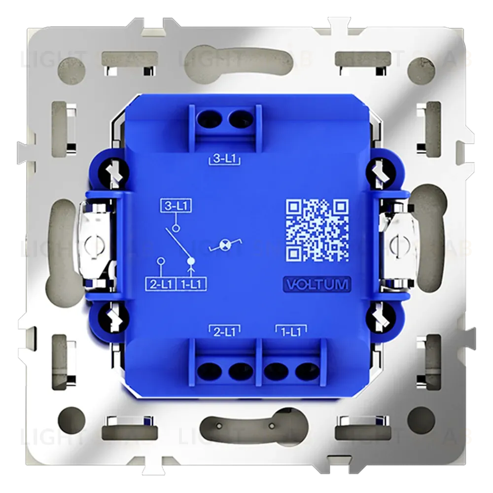 Проходной переключатель одноклавишный с подсветкой Voltum S70 VLS010405 (сталь) VLS010405