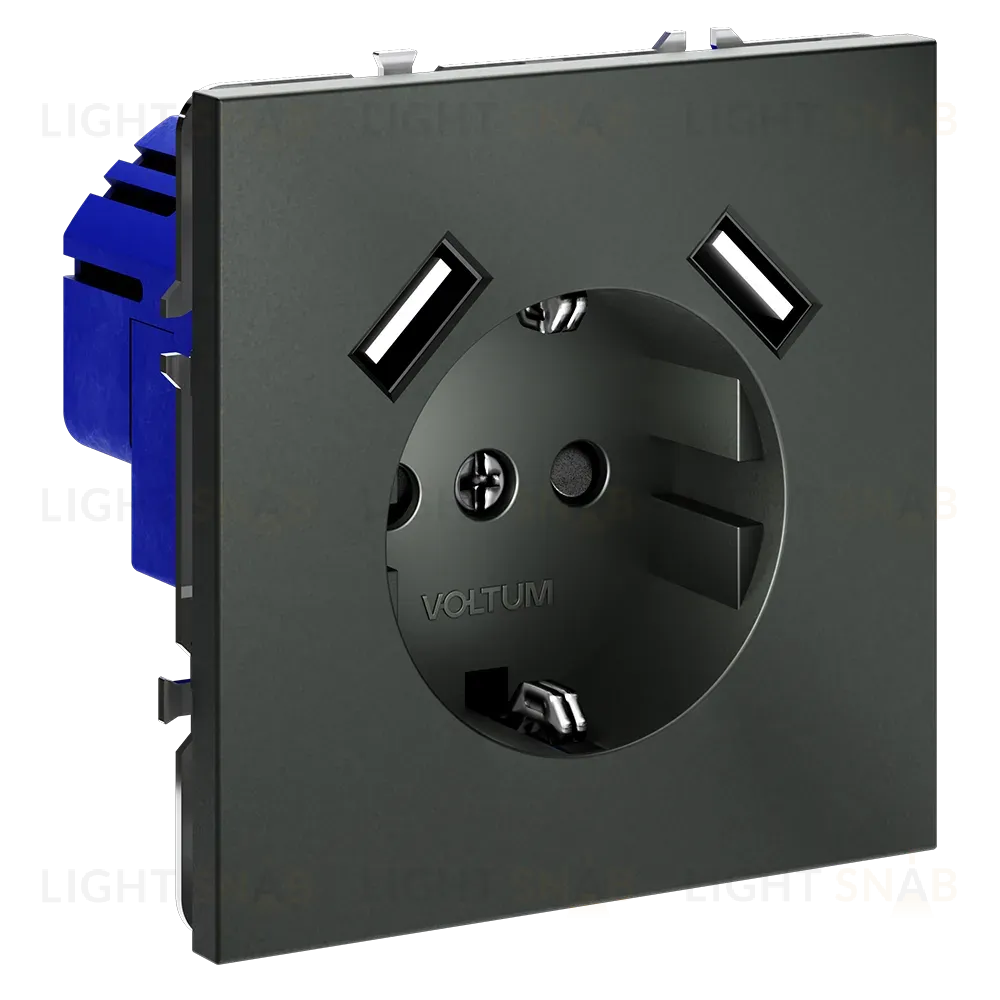 Розетка с USB, А+А Voltum S70 VLS040406 (титан) VLS040406