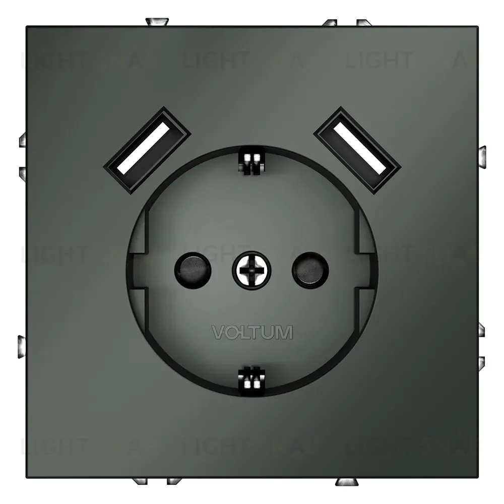 Розетка с USB, А+А Voltum S70 VLS040406 (титан) VLS040406