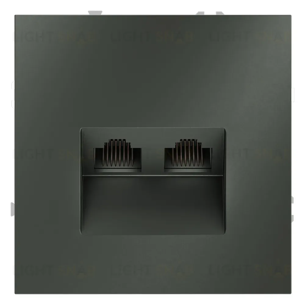 Розетка компьютерная двойная Voltum S70 VLS060206 (титан) VLS060206