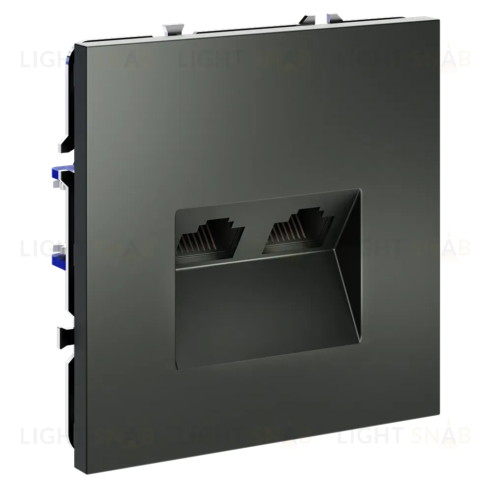 Розетка компьютерная двойная Voltum S70 VLS060206 (титан) VLS060206