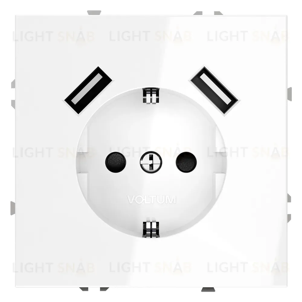 Розетка с USB, А+А Voltum S70 VLS040401 (белый глянцевы VLS040401