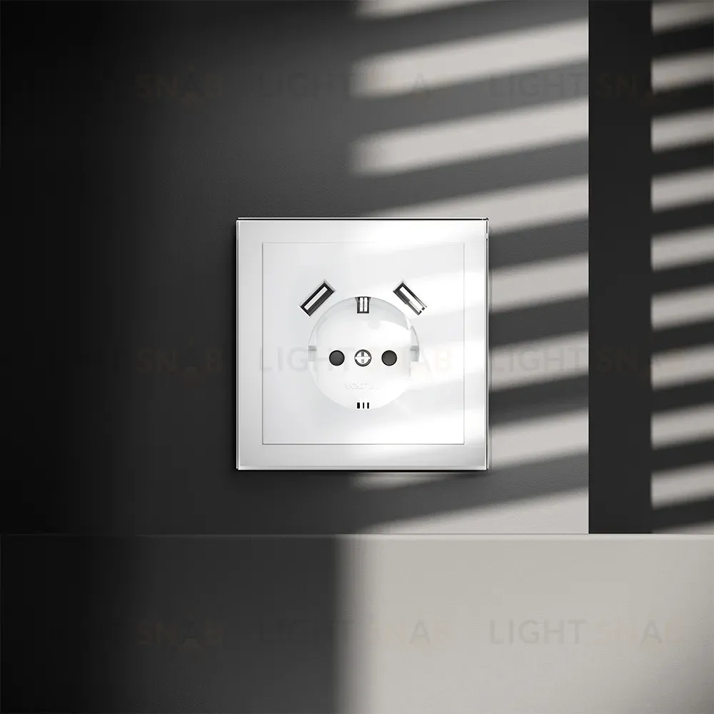 Розетка с USB, А+А Voltum S70 VLS040401 (белый глянцевы VLS040401