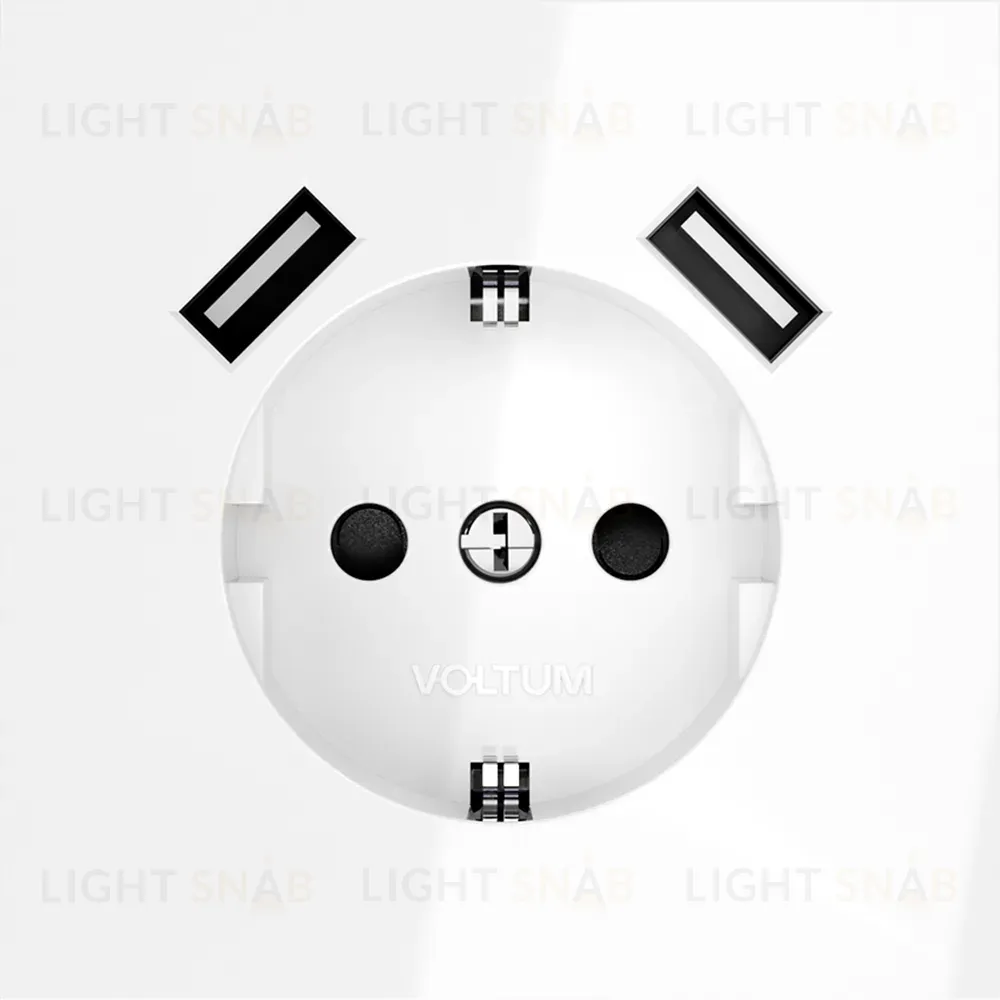 Розетка с USB, А+А Voltum S70 VLS040401 (белый глянцевы VLS040401