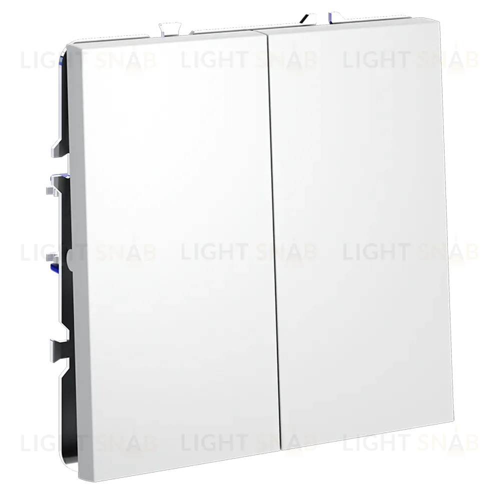 Выключатель с самовозвратом двухклавишный Voltum S70 VLS020602 (белый матовый) VLS020602