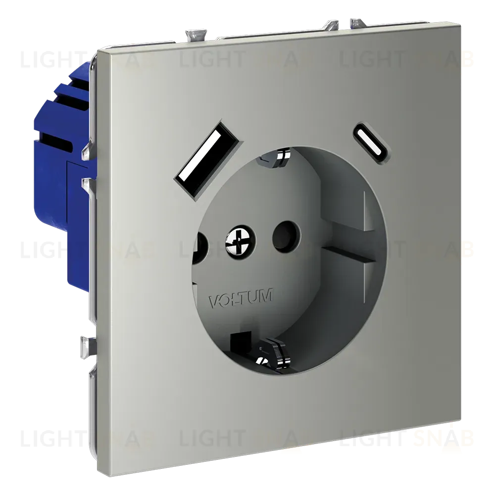 Розетка с USB, A+C Voltum S70 VLS040505 (сталь) VLS040505