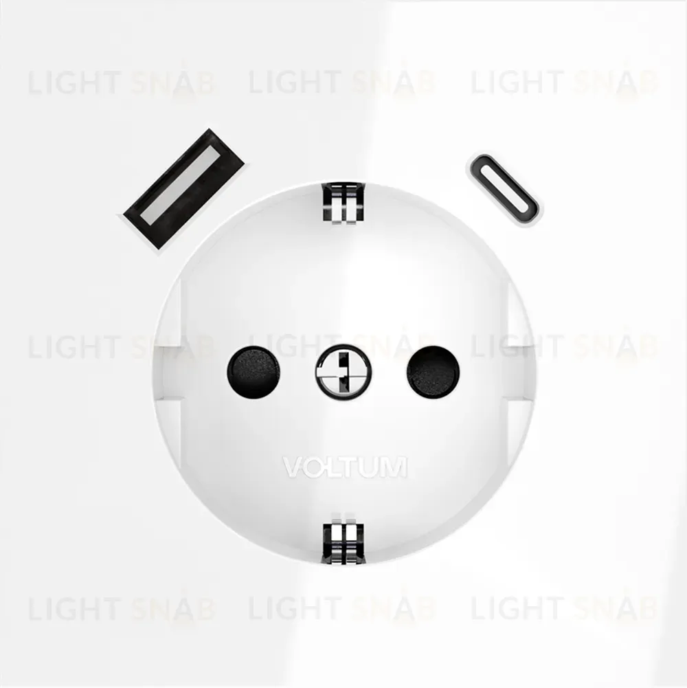 Розетка с USB, A+C Voltum S70 VLS040501 (белый глянцевы VLS040501