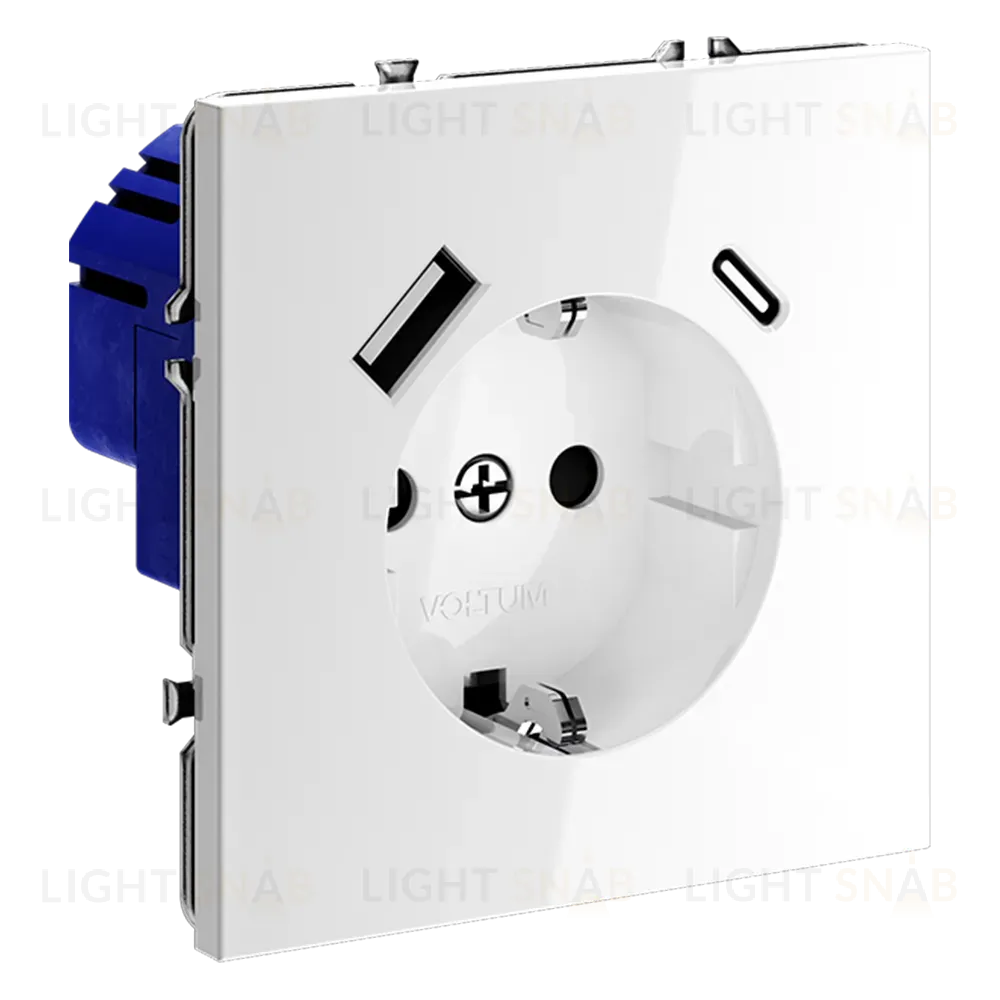 Розетка с USB, A+C Voltum S70 VLS040501 (белый глянцевы VLS040501