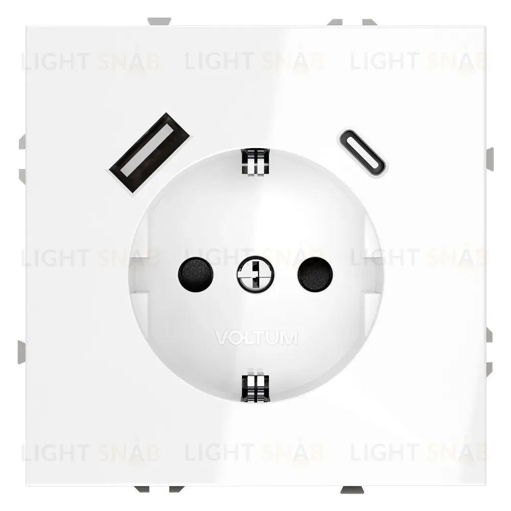 Розетка с USB, A+C Voltum S70 VLS040501 (белый глянцевы VLS040501