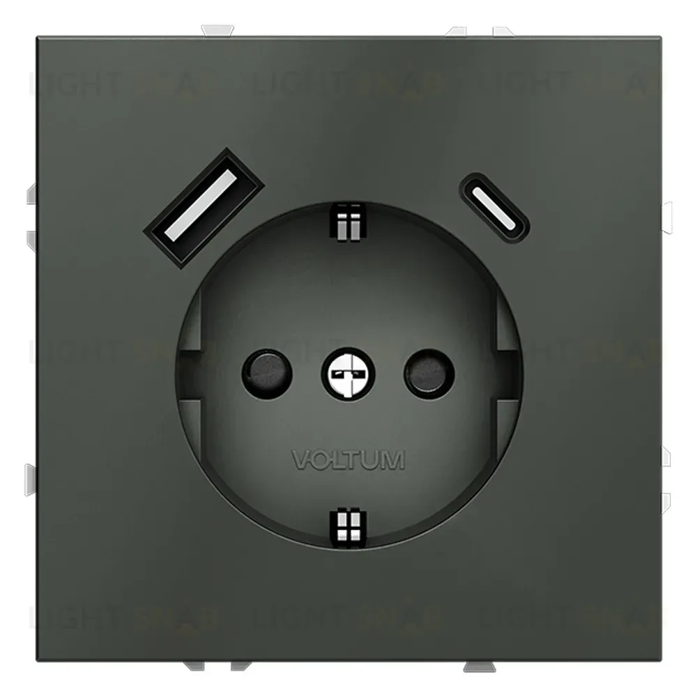 Розетка с USB, A+C Voltum S70 VLS040506 (титан) VLS040506