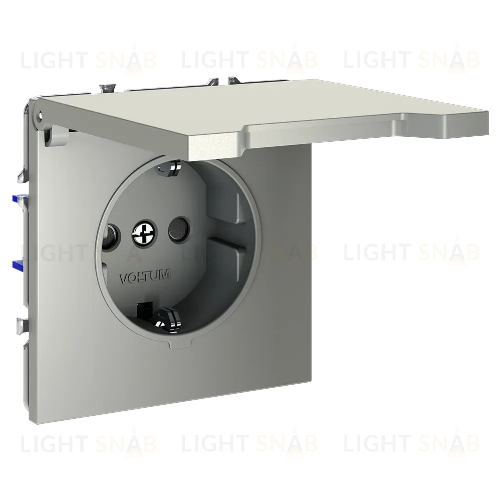 Розетка с защитными шторками и крышкой Voltum S70 VLS040304 (шелк) VLS040304