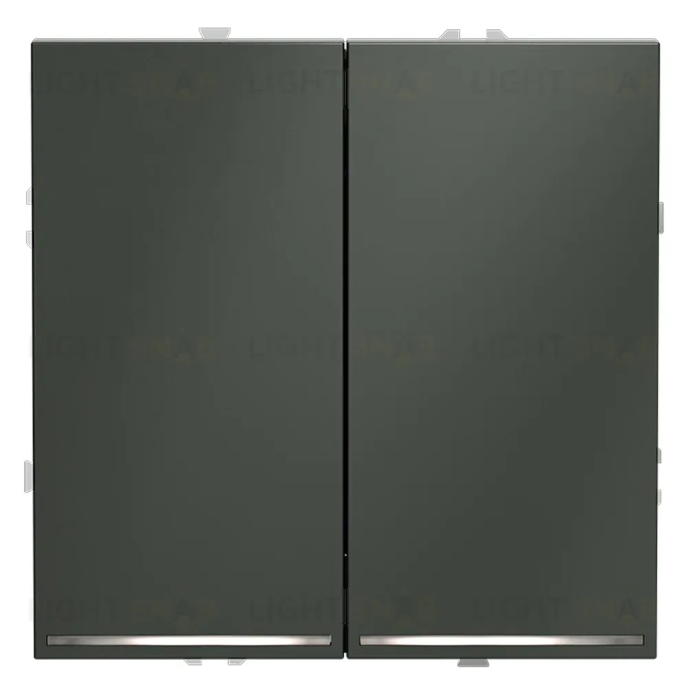 Выключатель двухклавишный с подсветкой Voltum S70 VLS020206 (титан) VLS020206