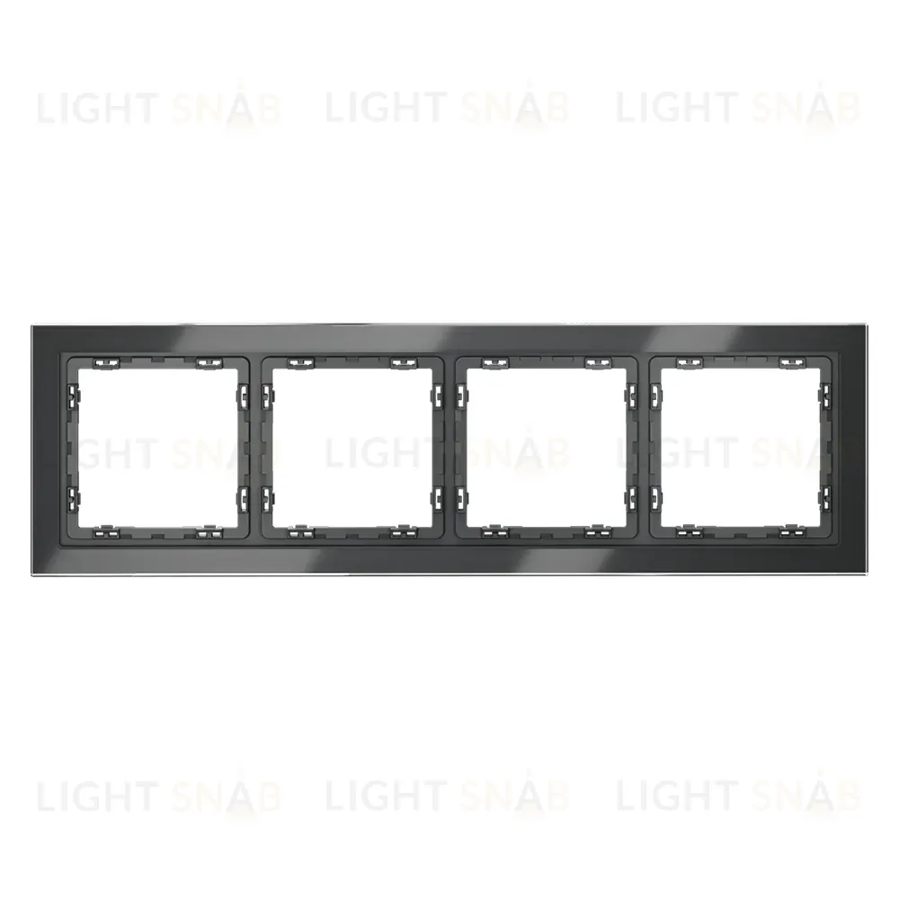 Рамка на 4 поста Voltum S70 VLS110407 (графит, стекло) VLS110407