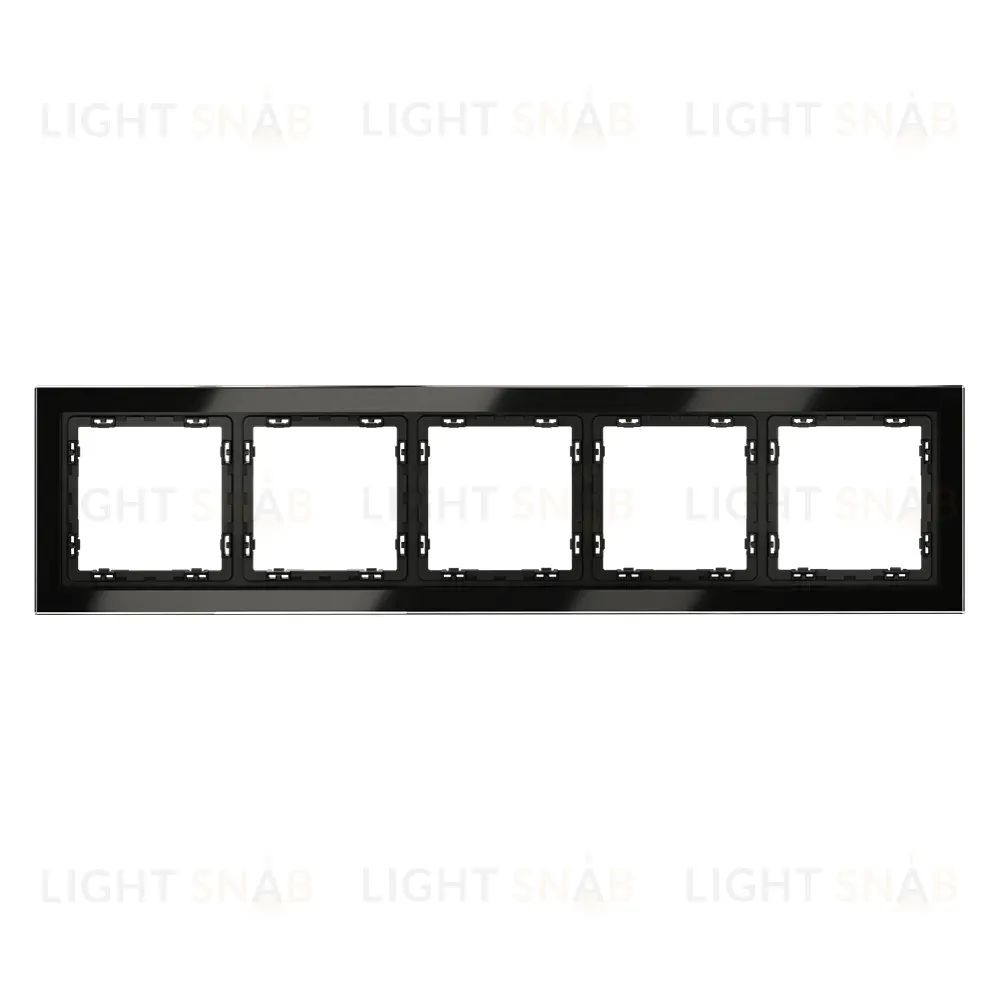 Рамка на 5 постов Voltum S70 VLS110508 (черный,стекло) VLS110508