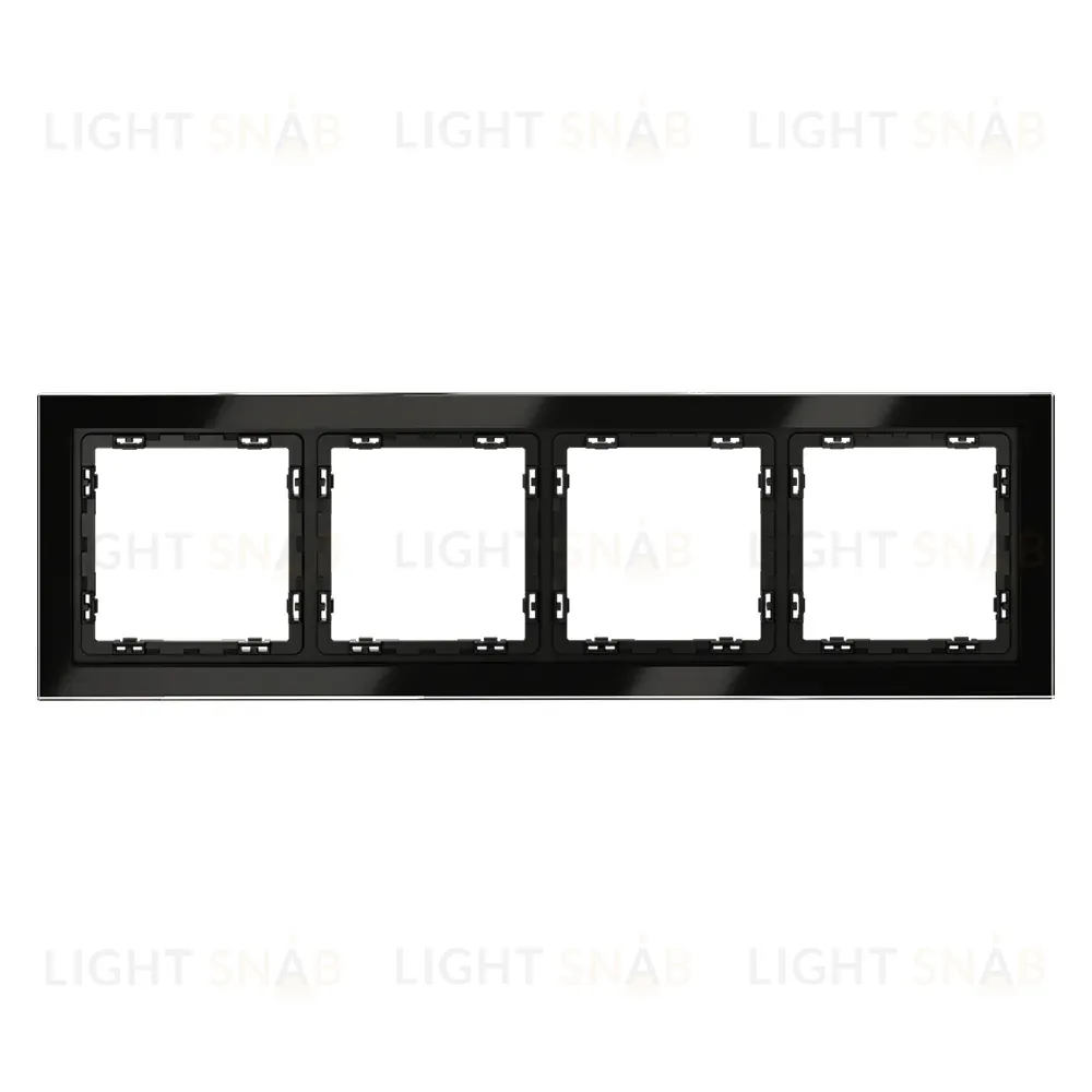 Рамка на 4 поста Voltum S70 VLS110408 (черный,стекло) VLS110408