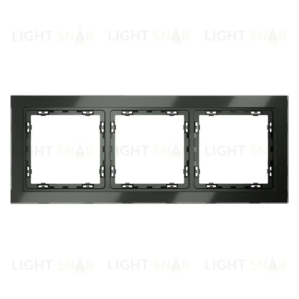 Рамка на 3 поста Voltum S70 VLS110306 (титан, стекло) VLS110306