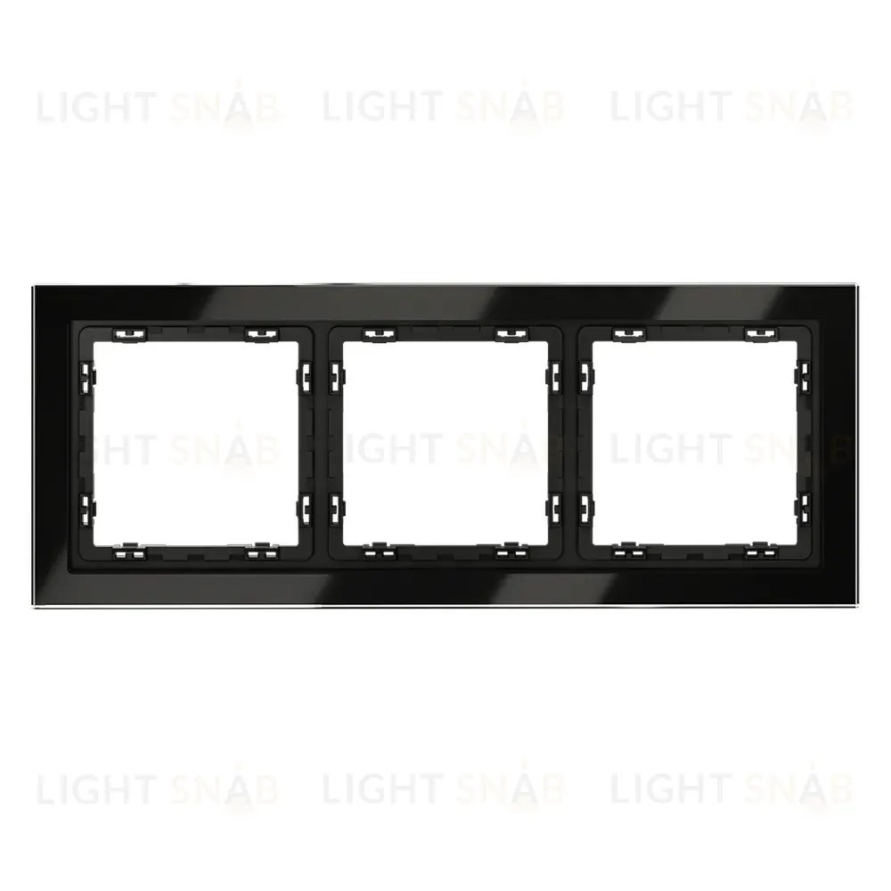 Рамка на 3 поста Voltum S70 VLS110308 (черный,стекло) VLS110308