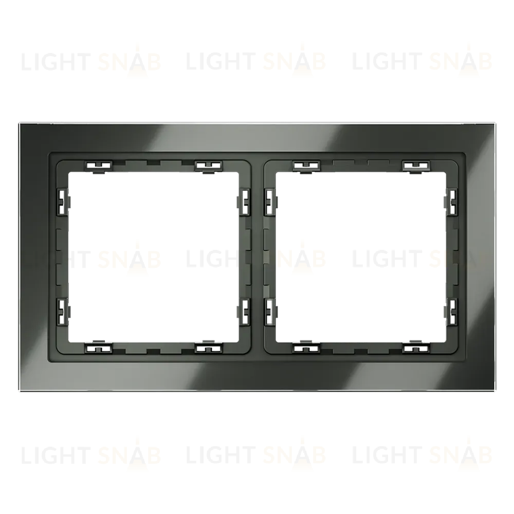 Рамка на 2 поста Voltum S70 VLS110206 (титан, стекло) VLS110206