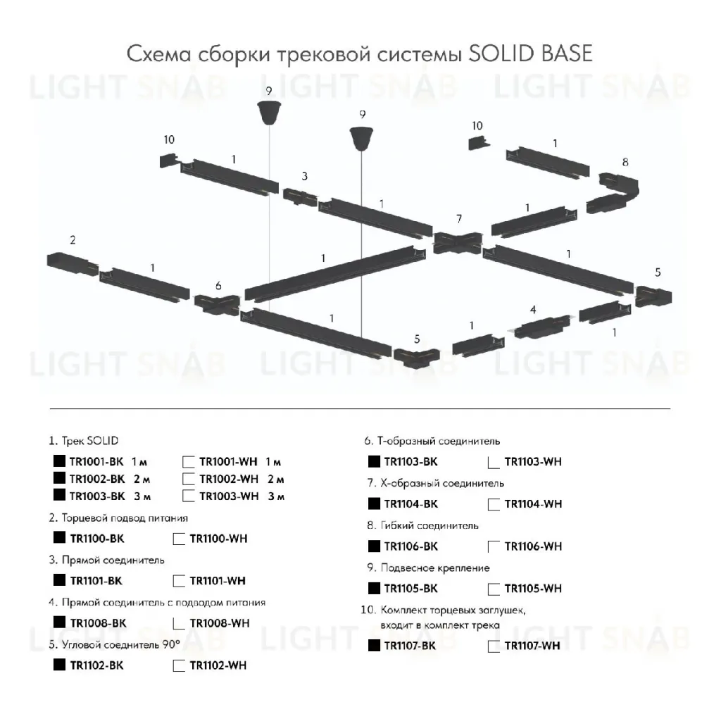 Шинопровод Denkirs Dk track white TR1001-WH/1 TR1001-WH/1