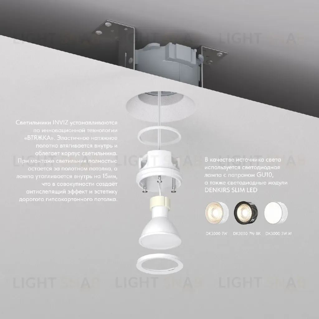 Встраиваемый светильник Denkirs Inviz DK2081-WH DK2081-WH