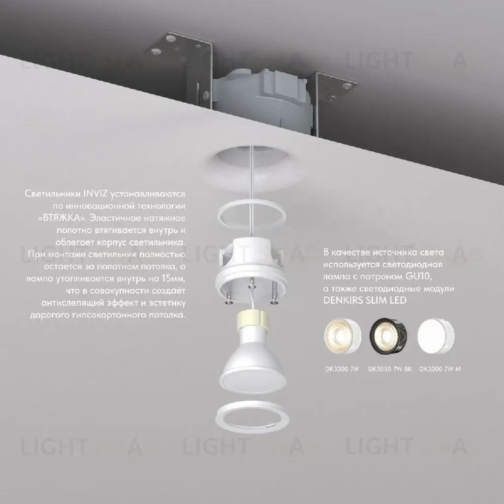 Встраиваемый светильник Denkirs Inviz DK2080-WH DK2080-WH