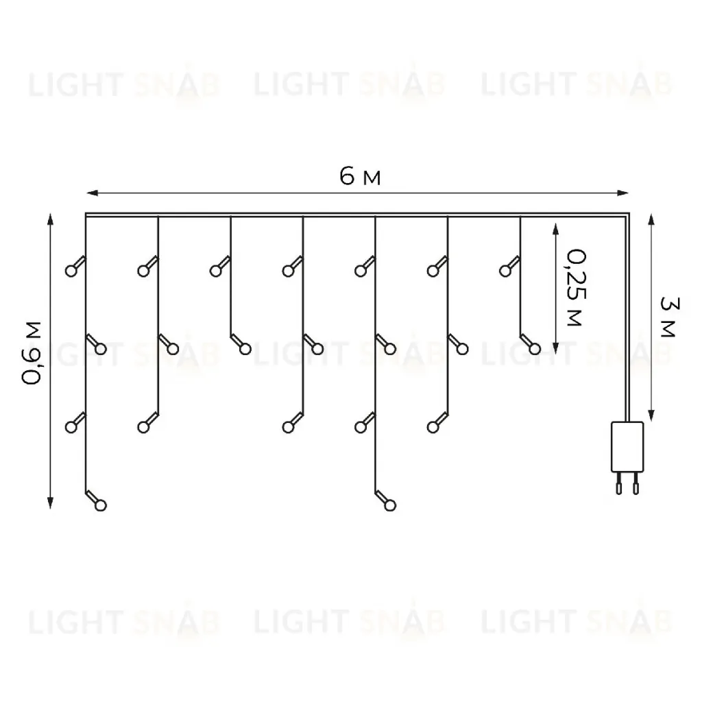 Гирлянда Бахрома Uniel ULD-B6006-080/STK BLUE IP44 UL-00012075 ULD-B6006-080/STK BLUE IP44