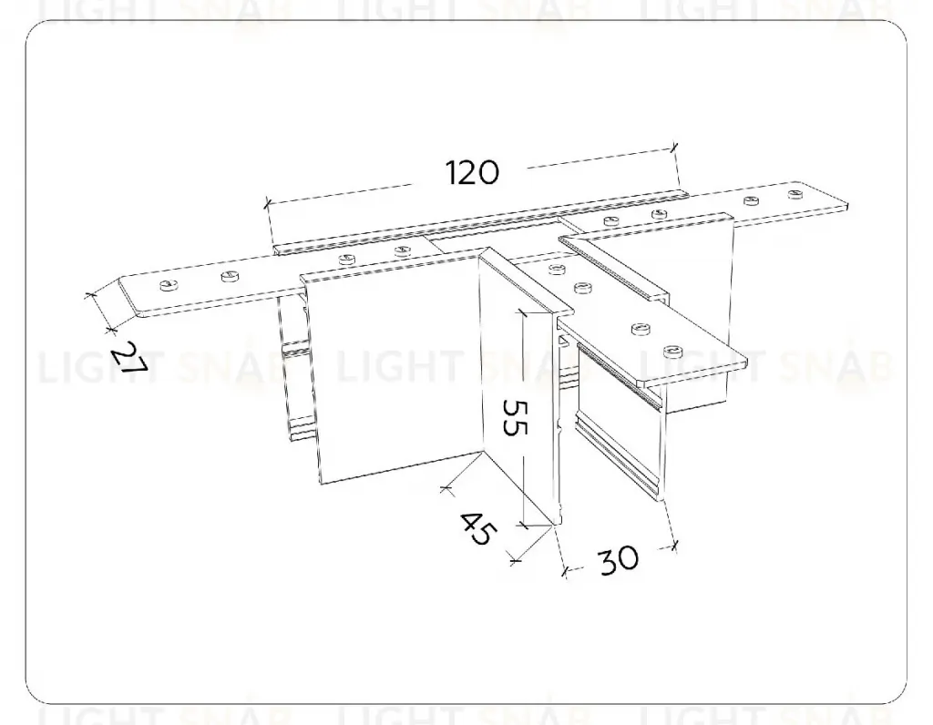 Коннектор Т-образный Ambrella Light Magnetic 220V GL1036 GL1036