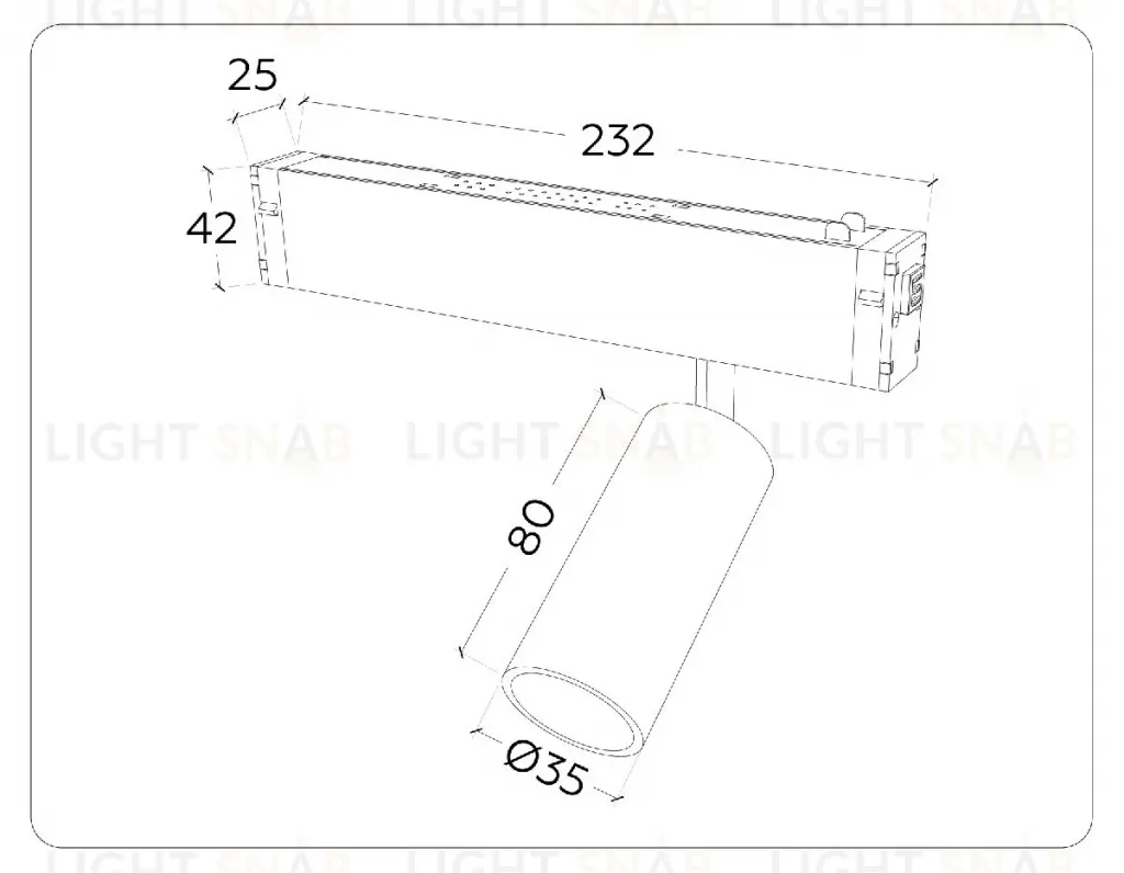 Трековый магнитный светильник Ambrella Light Magnetic 220V GL1202 GL1202