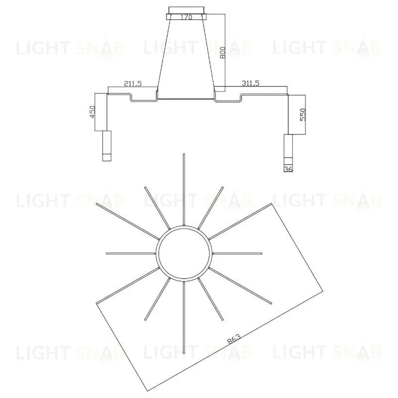 Подвесная люстра ImperiumLoft Wireflow 279381-22 279381-22