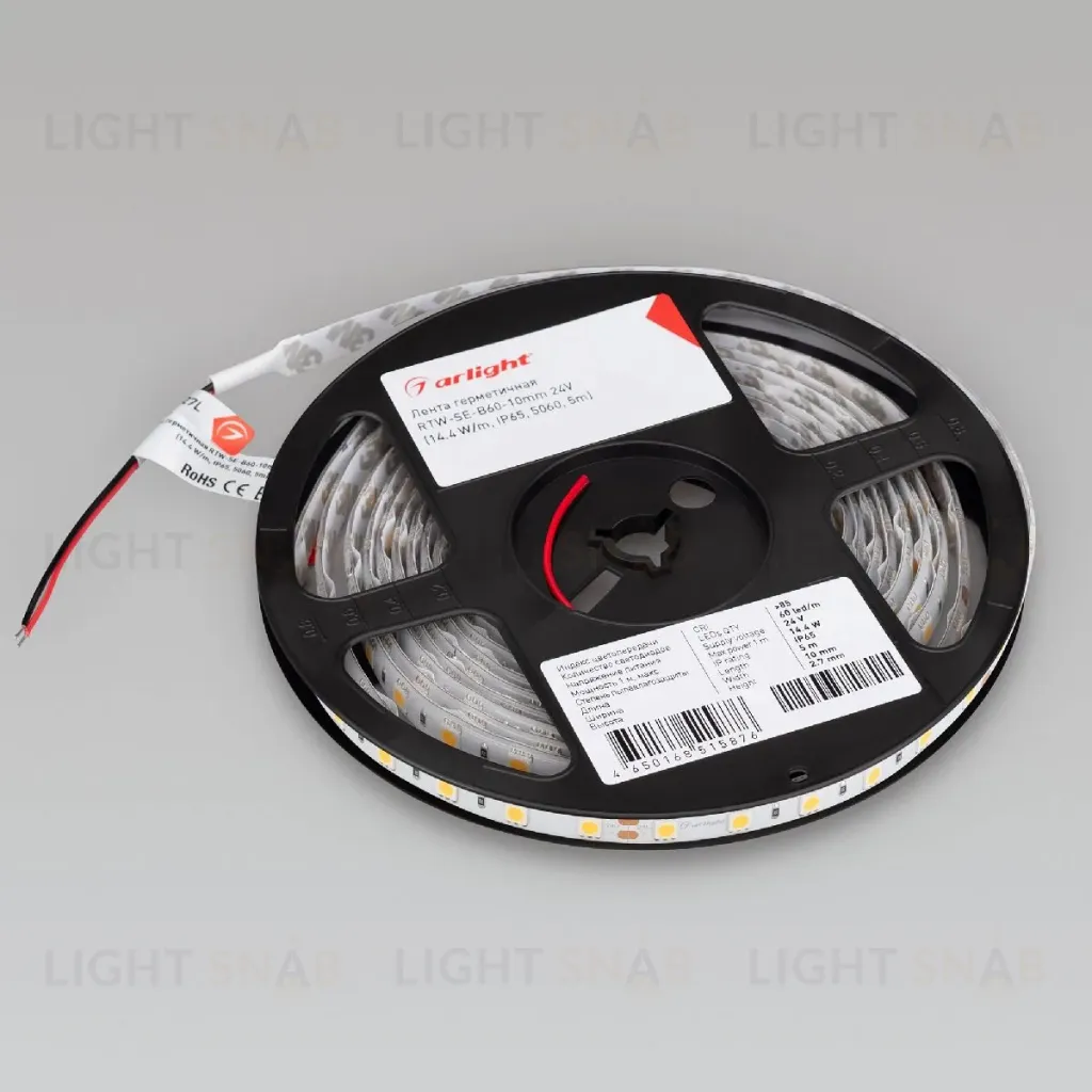 Светодиодная герметичная лента Arlight RTW-SE-B60-10mm 24V Day4000 (14.4 W/m, IP65, 5m) 015455(3) 015455(3)