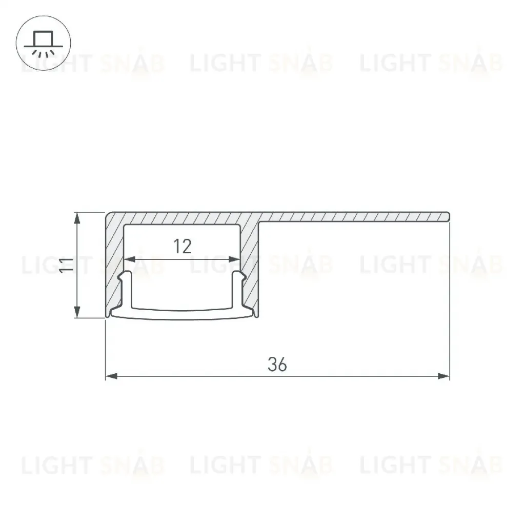 Алюминиевый профиль Arlight Arlight ARH-DECORE-S12-LINE-EDGE-3000 ANOD 052994 052994