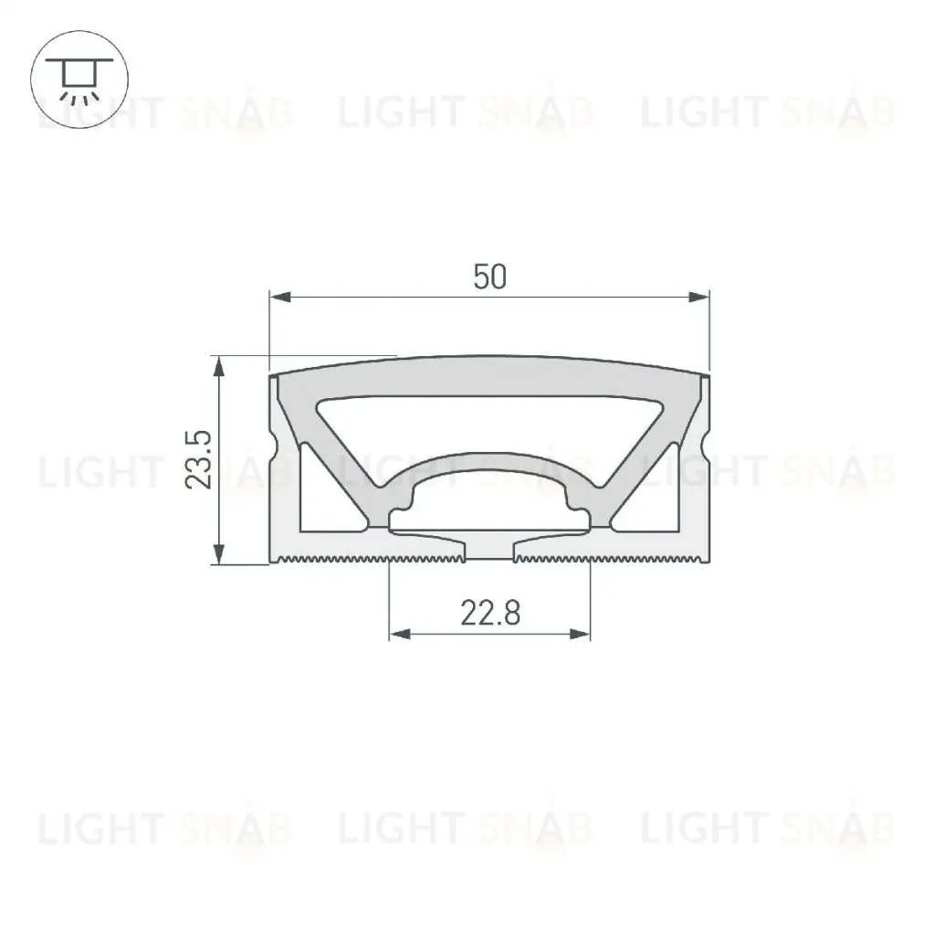 Силиконовый профиль Arlight WPH-FLEX-5025-TOP-S23-10m WHITE 050136 050136