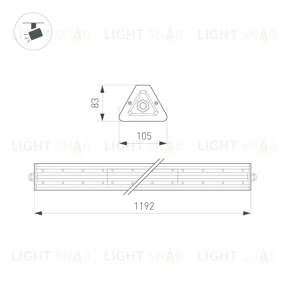 Линейный светильник Arlight SP-LAGERN-L1200-200W Day4000 052032 052032