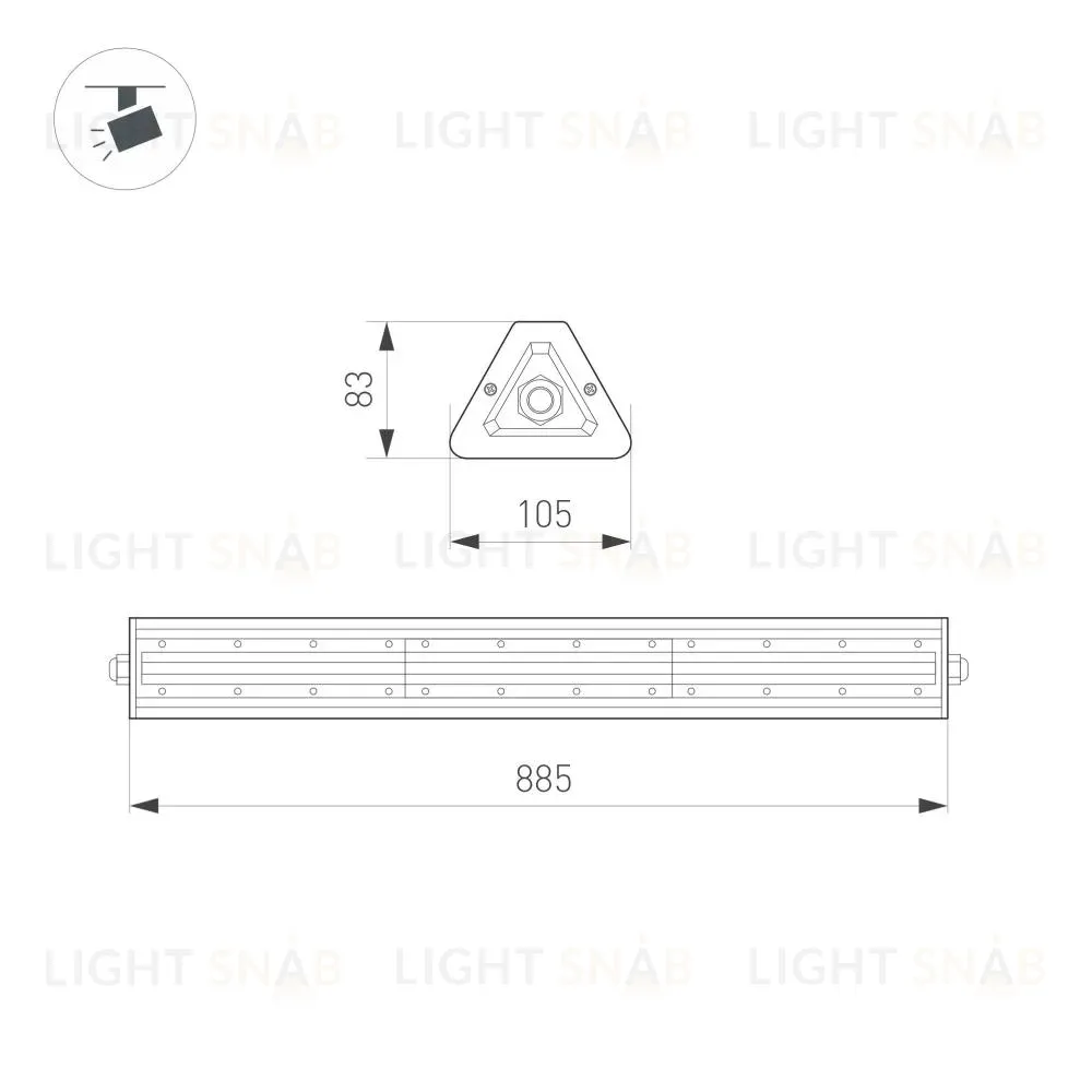 Линейный светильник Arlight SP-LAGERN-L885-150W Day4000 052036 052036