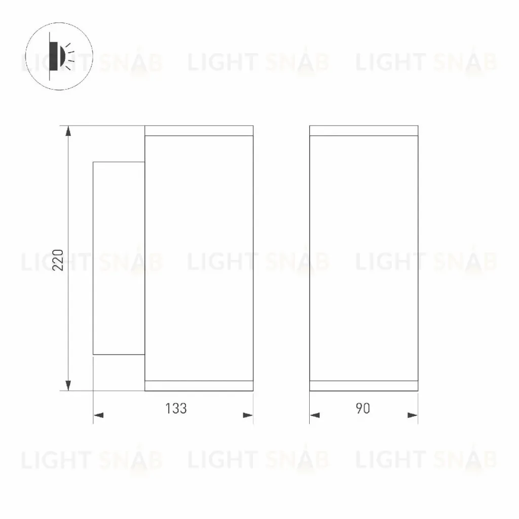 Уличный настенный светильник Arlight LGD-FORMA-WALL-TWIN-R90-2x12W Warm2700 052703 052703