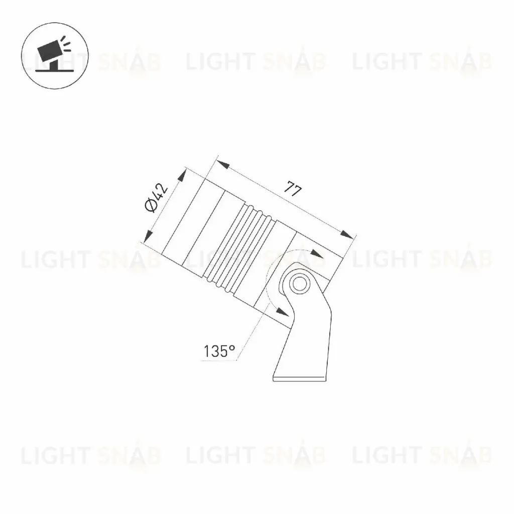 Прожектор Arlight ALT-RAY-R42-5W Warm2700 051800 051800
