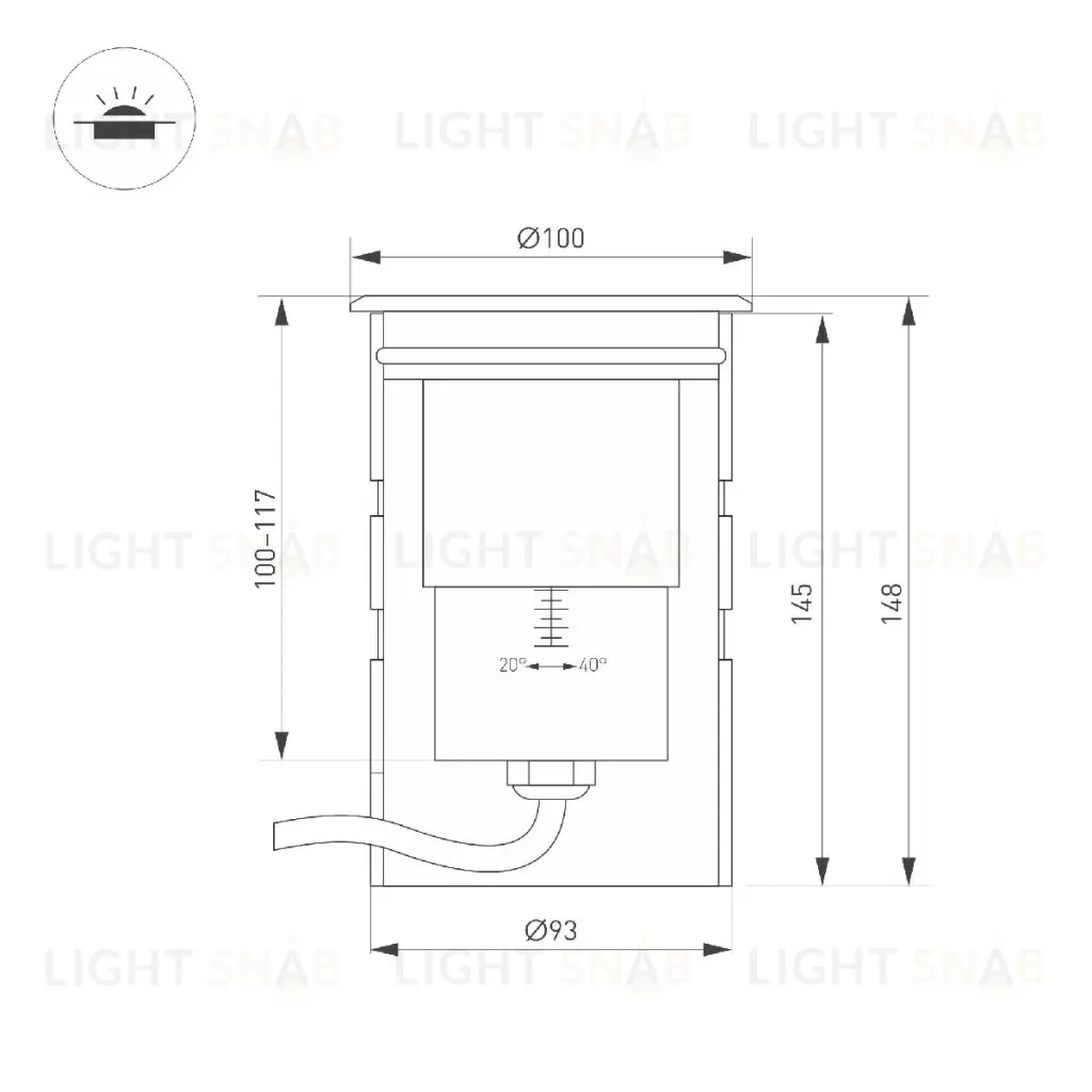 Грунтовый светильник Arlight ART-GROUND-ZOOM-R100-15W Warm3000 038172 038172