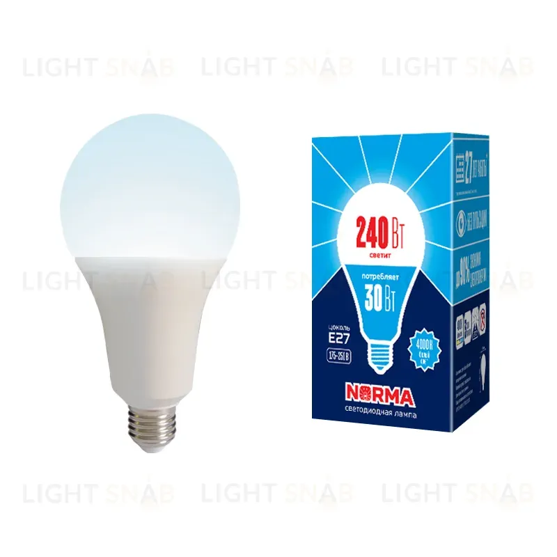 Лампа светодиодная Volpe Norma LED-A95-30W/4000K/E27/FR/NR картон UL-00005605 LED-A95-30W/4000K/E27/FR/NR картон