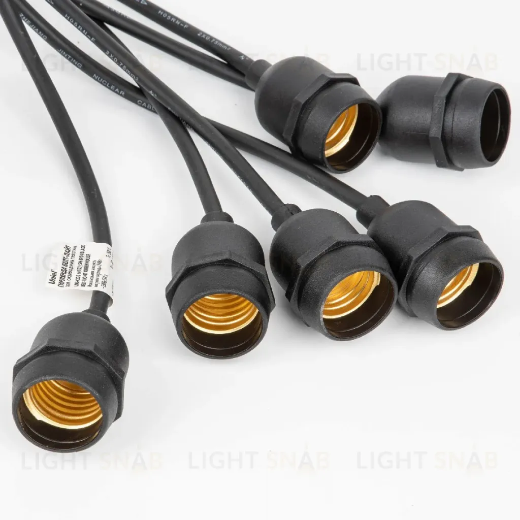 Гирлянда для освещения теплиц Uniel UDL-K230 6/E27/5M IP54 BLACK BELT-LIGHT GREENHOUSE UL-00010925 UDL-K230 6/E27/5M IP54 BLACK BELT-LIGHT GREENHOUSE