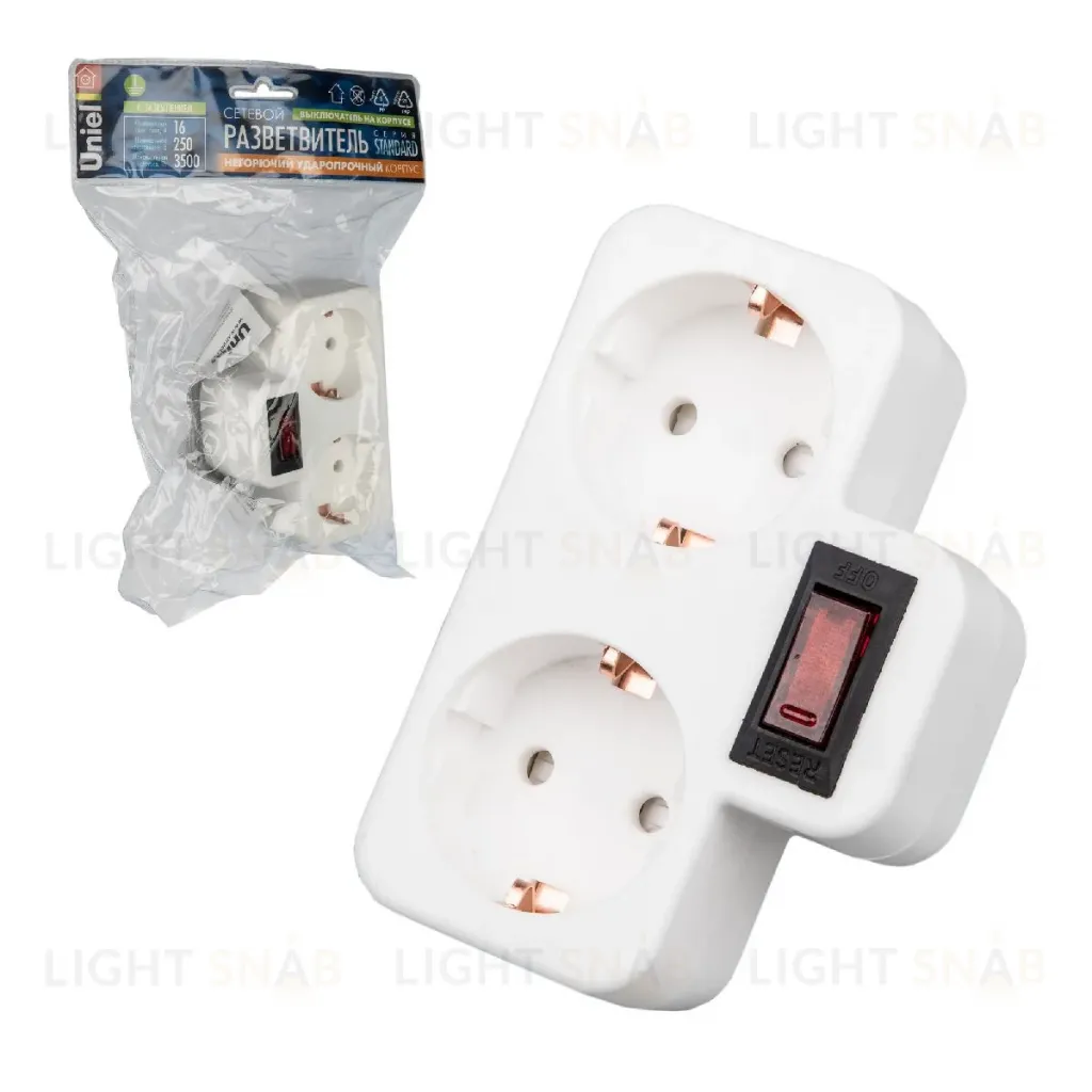 Сетевой разветвитель Uniel S-GES2-16PB WHITE UL-00011243 S-GES2-16PB WHITE