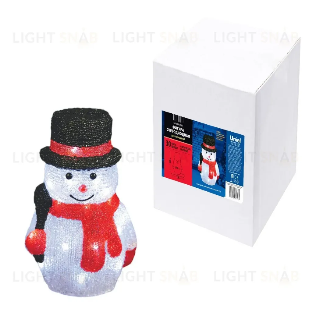 Фигура снеговик Uniel ULD-M1827-030/STA WHITE IP20 SNOWMAN-3 11034 ULD-M1827-030/STA WHITE IP20 SNOWMAN-3